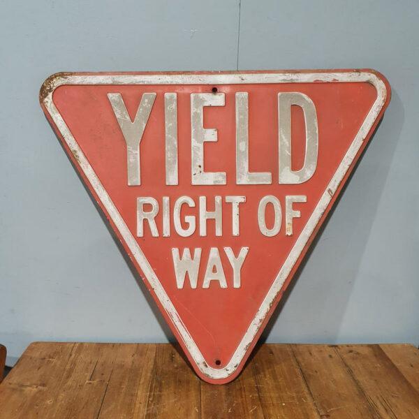 American Embossed Red Yield Right of Way Road Sign