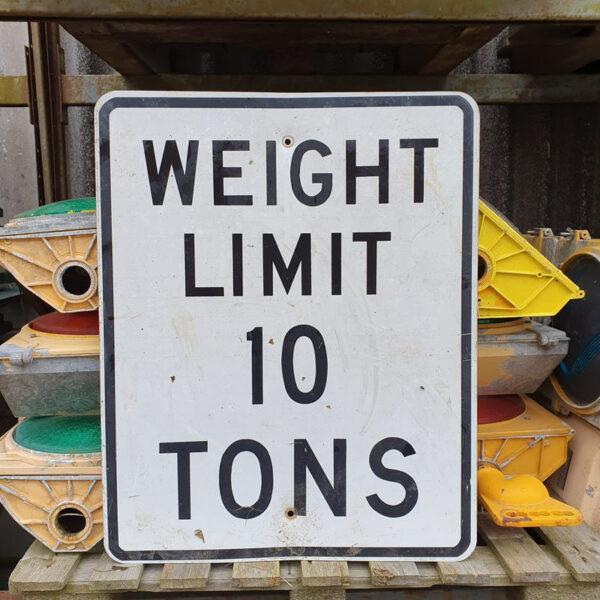 American Weight Limit 10 Tons Road Sign
