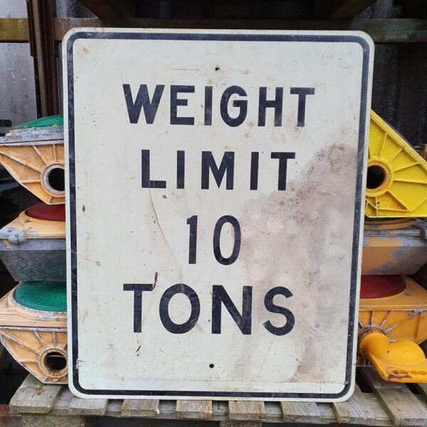 American Weight Limit 10 Tons Road Sign