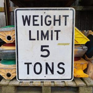 American Weight Limit 5 Tons Road Sign