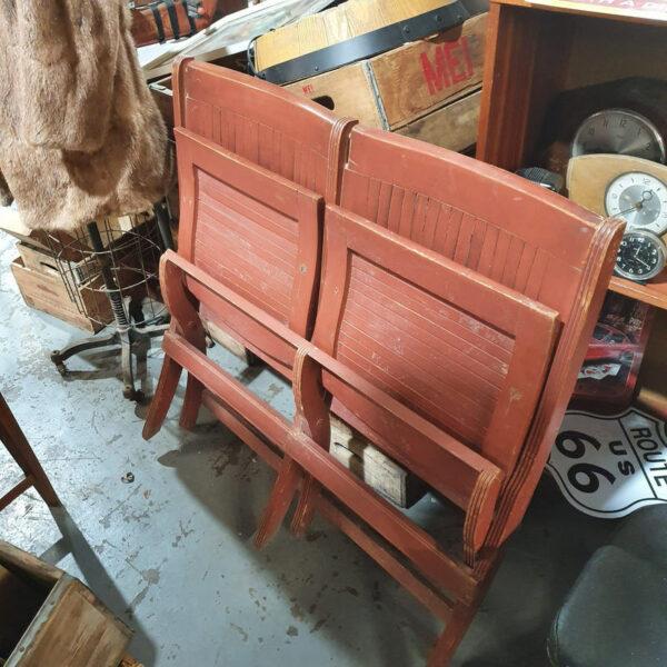 Folding Wooden Double Seats