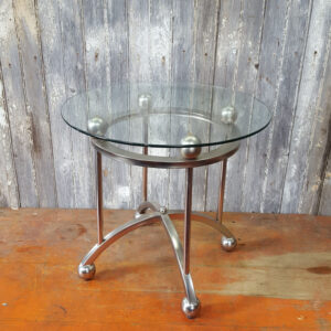 Round Glass Top Side Table Modern