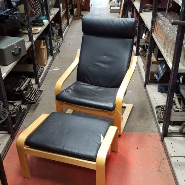 Leather Style Chair and Stool