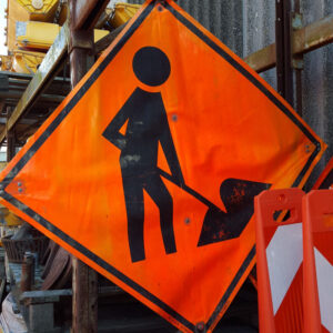 Worker Construction Temporary Sign