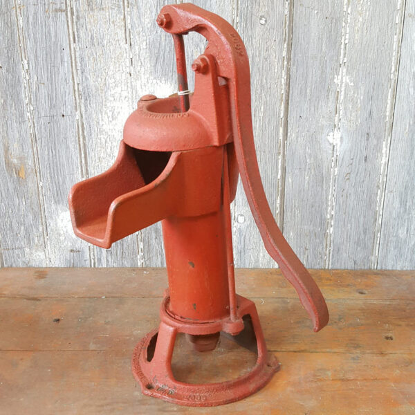 Vintage Cast Hand Water Pump Red