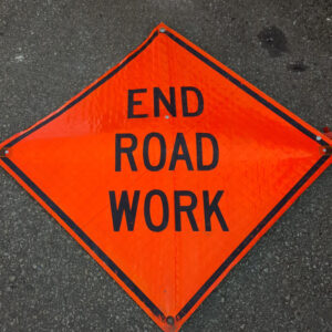 Large End Road Work Sign