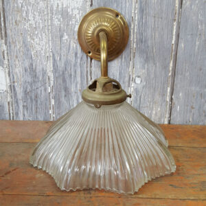 Holophane Style Glass Wall Light and Fixture