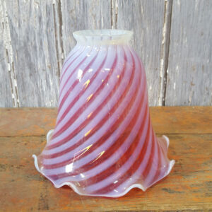Cranberry and Milk Glass Light Shades