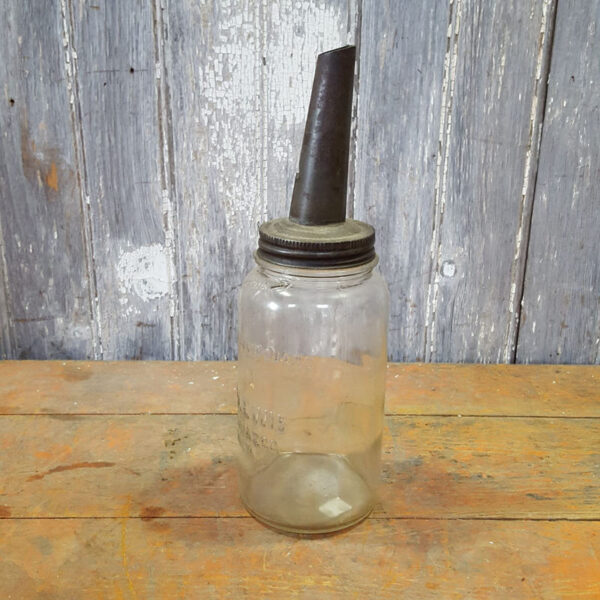 Vintage Style Glass Oil Jar With Spout