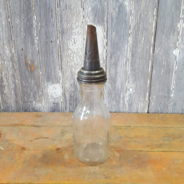 Vintage Glass Oil Jar With Spout