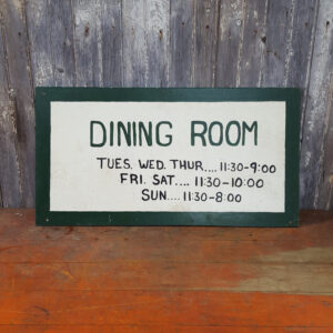 Diner Opening Hours Sign