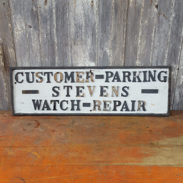 Wooden Customer Parking Sign