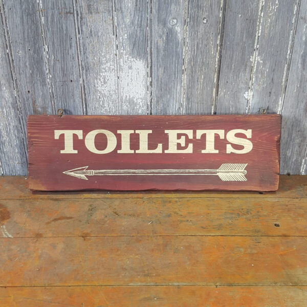 Wooden Toilet Sign