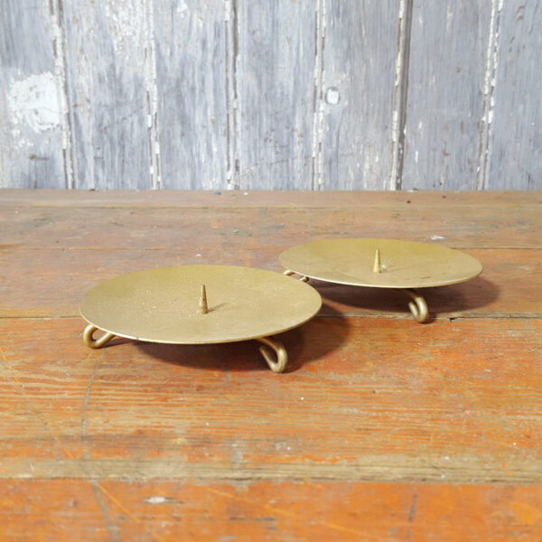 Pair of Gold Coloured Candle Holders