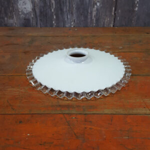 White and Clear Frilly Edge Glass Light Shade