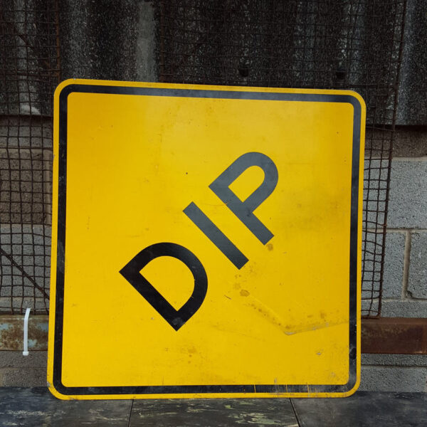 Original American Dip Yellow Road Sign