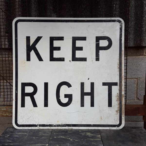 Original Large American Keep Right Road Sign