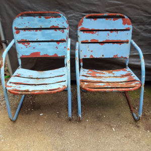 Blue Metal Garden Chairs