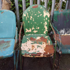 Metal Garden Chair Vintage Green American