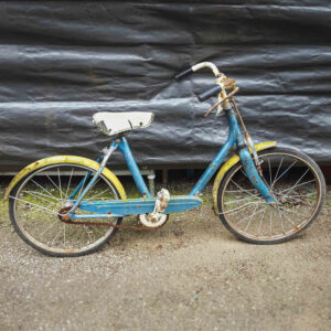 Vintage Children's Blue and Yellow Bicycle