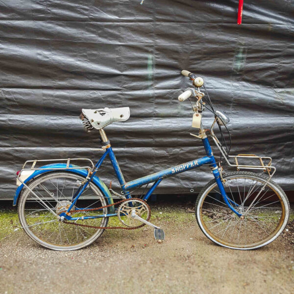 Vintage Blue and White Raleigh Shopper Bicycle