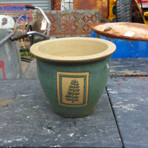 Green Glazed Earthenware Plant Pot