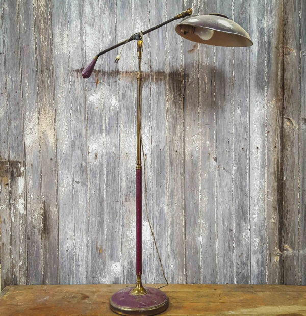 Vintage Purple and Brass Floor Lamp