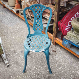 Vintage Green Cast Aluminium Garden Chair