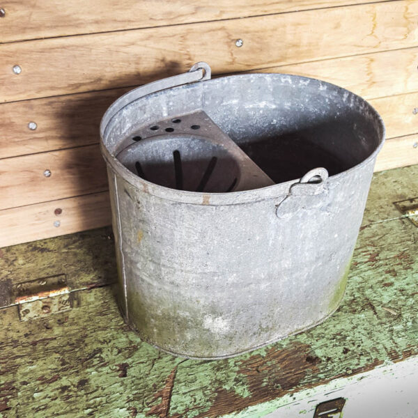 Vintage Galvanised Metal Mop Bucket
