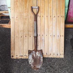 Vintage Garden Shovel with Wooden Handle