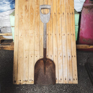 Vintage American Wooden Handle Snow Shovel