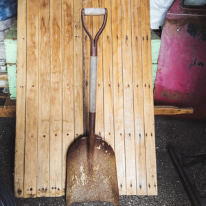Vintage Wooden Handle Snow Shovel