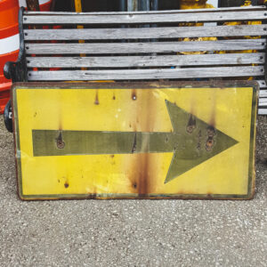 Original Yellow & Black Arrow Road Sign