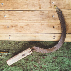 Vintage Wooden Handled Hay Sickle