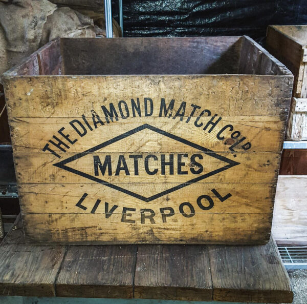 Vintage Diamond Match Co. Wooden Crate