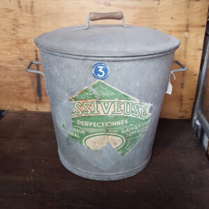 Vintage Galvanised Storage Bucket & Lid
