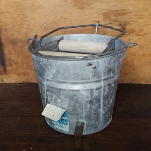 Vintage Galvanised Mop Bucket with Wringers