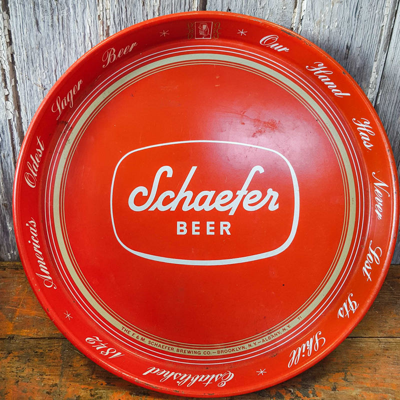 Vintage Red Schaefer Beer Tray | Tramps Prop Hire