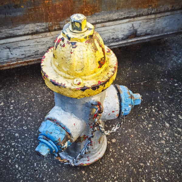 American Sliver & Yellow Fire Hydrant