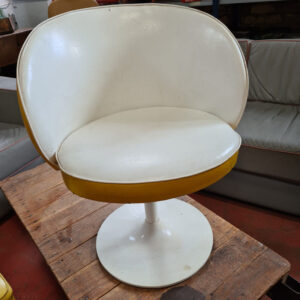 1970's Swivel Pedestal Chair Yellow