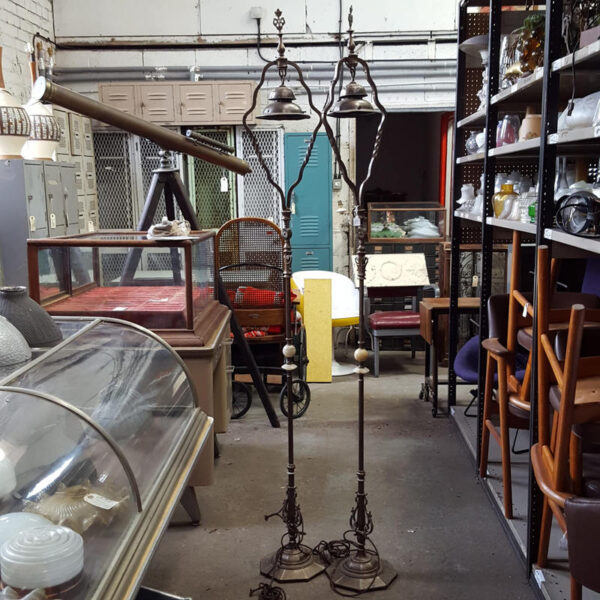 Pair of Vintage Lantern Style Floor Lamps