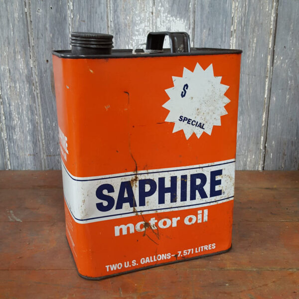 Vintage Saphire Motor Oil Can