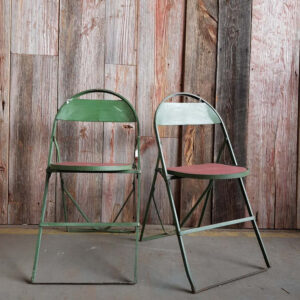 Pair of Folding Metal Chairs
