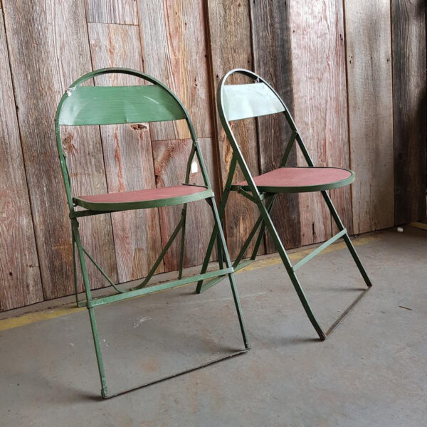 Pair of Folding Metal Chairs