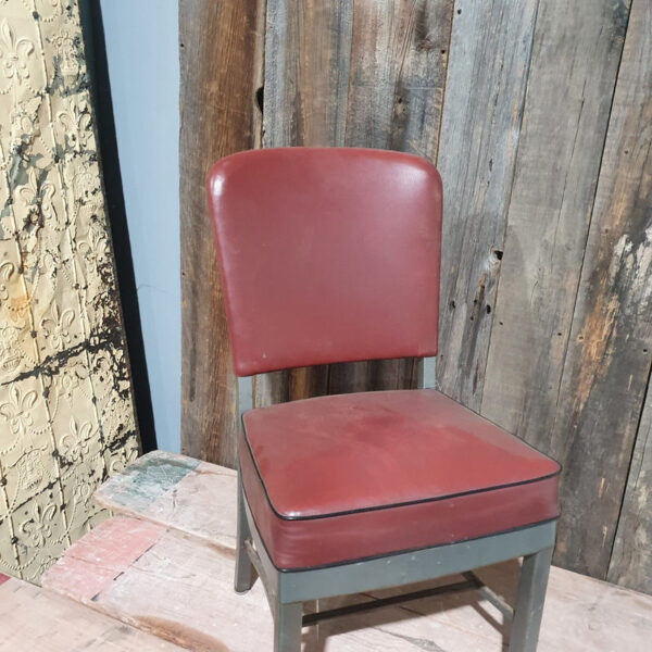 Metal Chairs Mid Century with Vinyl Seat