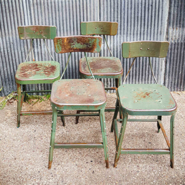 American Metal Industrial Chairs Green