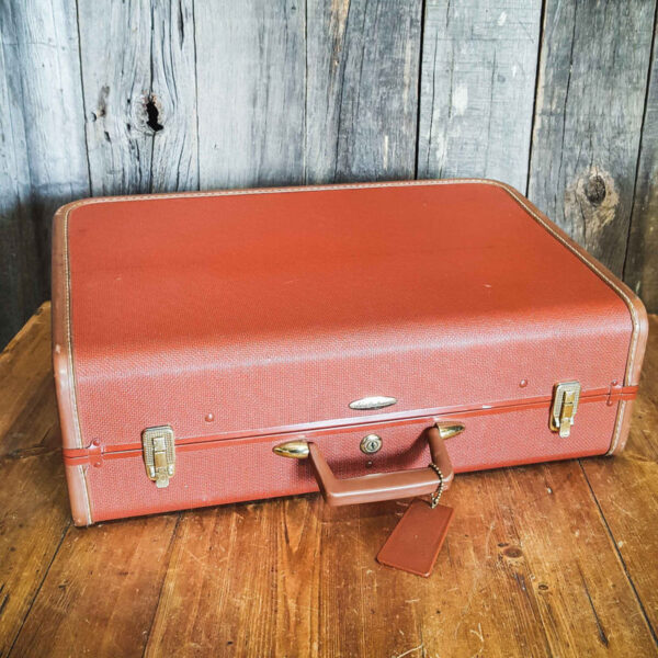 Vintage American Brown Travel Suitcase