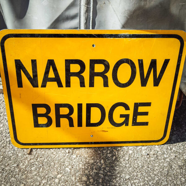 Original American Narrow Bridge Road Sign