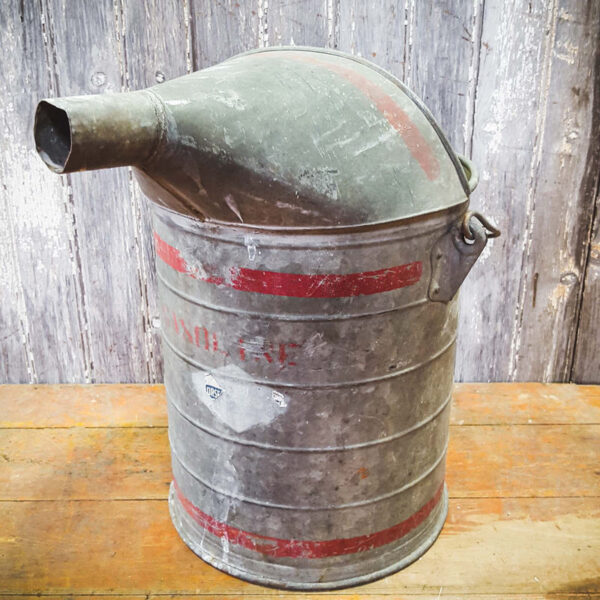 Vintage American Metal Gasoline Can with Spout
