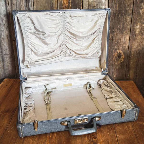 Grey Tweed Samsonite Travel Suitcase